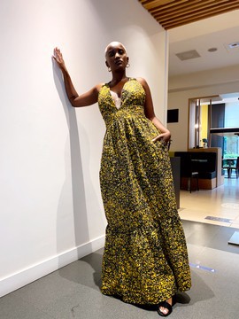 LONG WAX DRESS Guadeloupe yellow