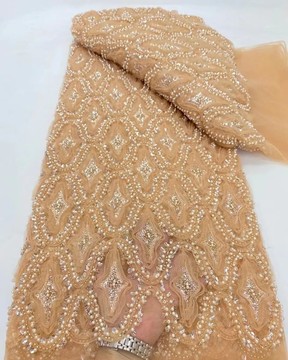 Beaded Lace fabric, luxury lace (5 yards)