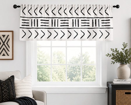 Cantonnière de rideau Prestige à motif tribal | Habillage de fenêtre d’inspiration africaine | Bynelo