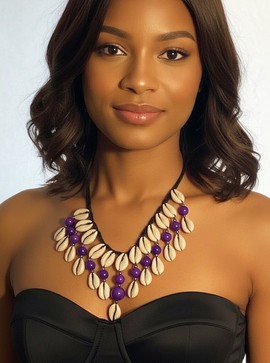 cowrie shell necklace and earrings set