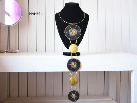 African beaded pendant necklace handmade jewelry