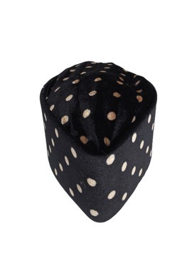 Black Velvet Dotted Kufi Cap, Traditional Wedding Hat