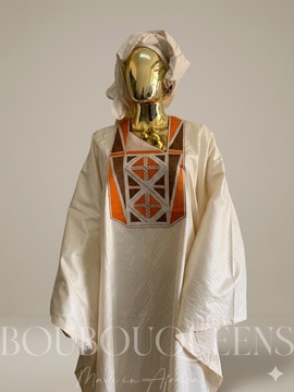 Beige Nayla Boubou — With Scarf