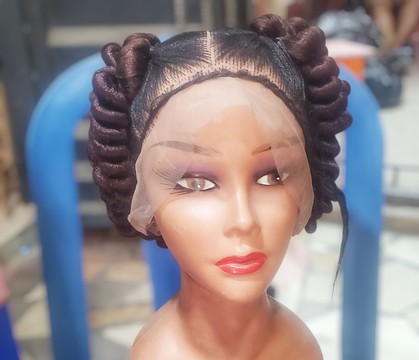 African Woman Twisted Braid Wig For Elegant Women