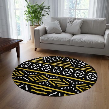 Native Round Rug Colorful African Carpet (LARGER SIZES AVAILABLE)