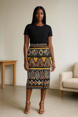 Midi Mudcloth Skirt – Ethical Fashion with Cultural Flair