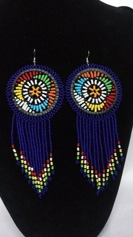 African Beaded Tassel earrings, Fringe earrings, Elegant earrings, Colorful earrings, Boho earrings