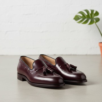 Handmade Genuine Leather Tassel Loafers for Men