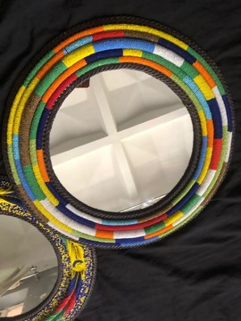 Beaded wall hanging decor mirror/ interior styling decor