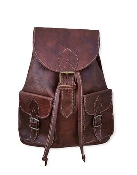 100% handmade high quality genuine leather backpack.