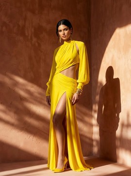 Yellow glamour dress