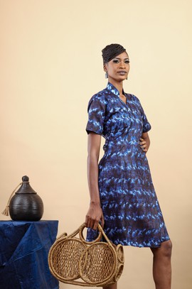 Robe Afé en indigo