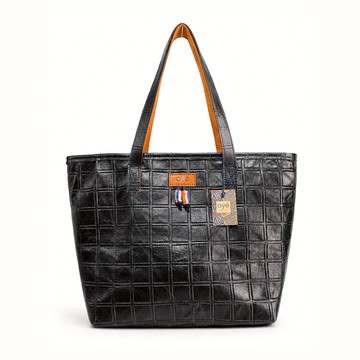 Buuba Black Leather Tote-Large