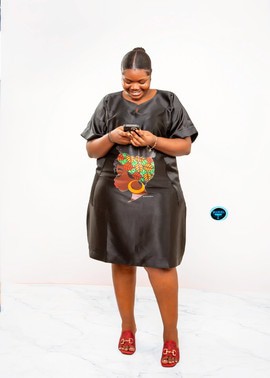 Manuel Fashion Black Graphic Kaftan Dress