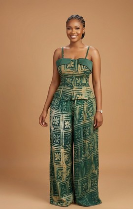 Adire Two-Piece Corset Set |Beach Outfit|Summer Outfit|Casual outfit