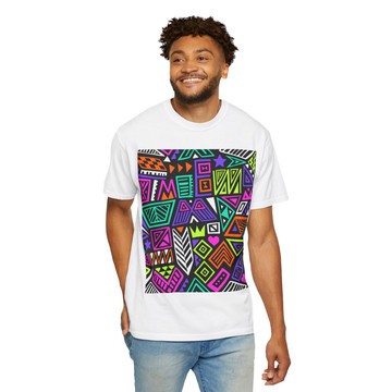 men's Ankara Print Multi Colour T-Shirt | African Print Graphic Tee