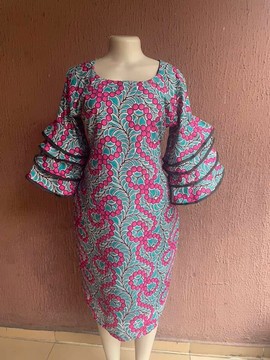 Robe évasée mi-longue africaine Bibitayo