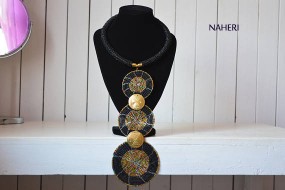 African Beaded Pendant Necklace | Handmade Tiered Jewelry
