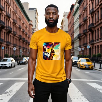 Men T-shirt - "Jazz and Saxophone"