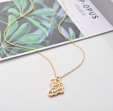 Mini collier carte africaine plaqué or
