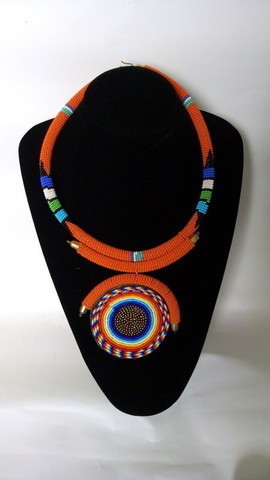 Collier de perles Masaï, bijoux de perles africaines, cadeau de Noël pour maman, collier avec pendentif en perles