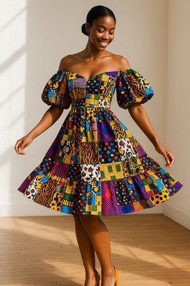 Robe évasée Marie  coloré