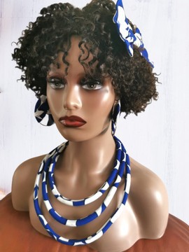 ENSEMBLE COLLIERS, BOUCLE D'OREILLE ET BARETTE DE TETE