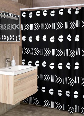 Cultural Unique Bath Mat White and Black Bathroom Rug (LARGER SIZES AVAILABLE)