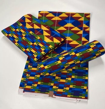 6 YARDS WAX PAGNE MOTIF KENTE WAX TISSU AFRICAIN TISSU ANKARA IMPRIME