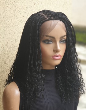 16 inches boho braids on frontal wig