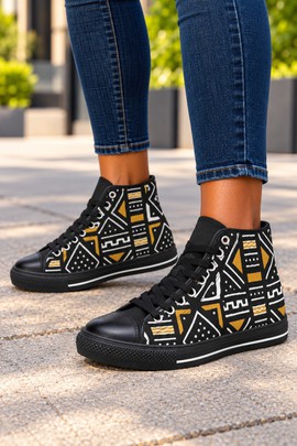 Robe midi à col en V et manches courtes pour femme en imprimé africain | Robe midi en imprimé africain | Bynelo
