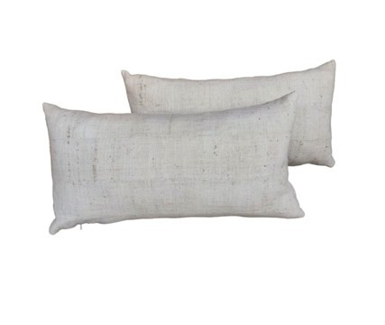 2pcs Raw Cotton Off-white XL Lumbar Cushion Covers