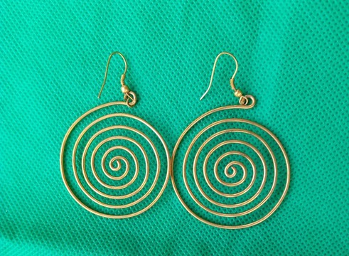 Boucles d'oreilles spirales/bijoux femmes africaines/boucles d'oreilles faites à la main