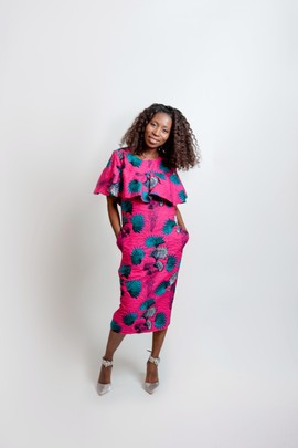 Mid-length dress|Ankara Classic Gown| Gifts For Her| Ankara Office Dress| Ankara Fabric