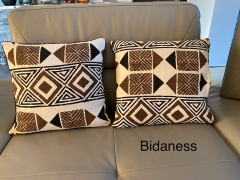 Cushion covers in genuine Bogolan