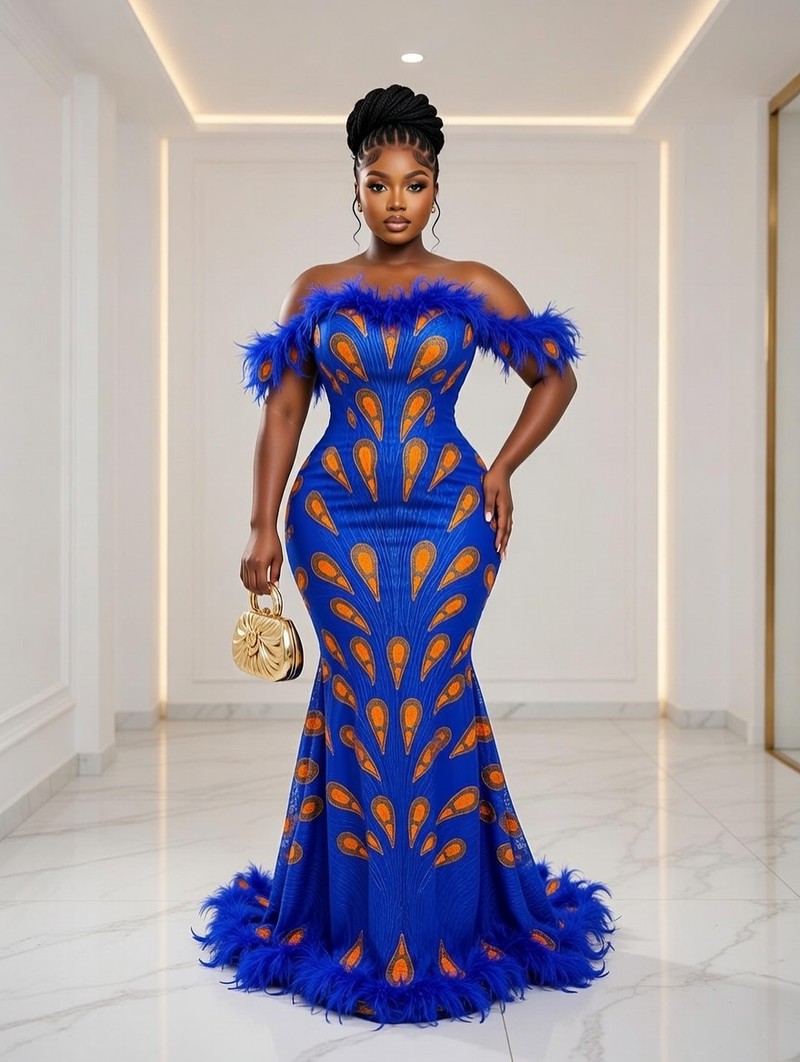 Ankara Dress With Slit, Ankara Off Shoulder Dress, Ankara Maxi Dress, A -  ANKA