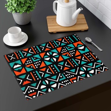 (TWO PIECES) African Print Tabletop Placemat Mudcloth (MORE SIZES AVAILABLE)