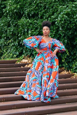 ZARI POWER SLEEEVE MAXI DRESS