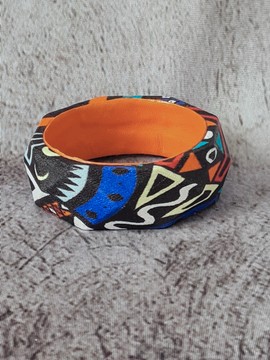 OBA bracelet in multicolored WAX fabric-loincloths