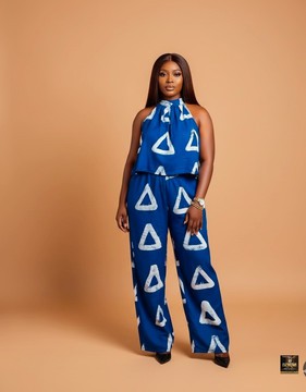 Blue Triangle Halter Set