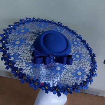 Blue satellite fascinator,  hair accessories