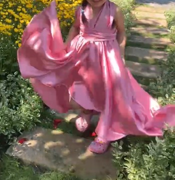 Robe satin enfant, robe volante enfant