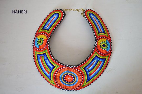 African Maasai Beaded Collar / bib Necklace