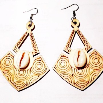 Beautiful pair of wooden earrings