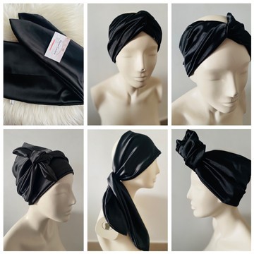 Satin headband - convertible headband - silk scarf