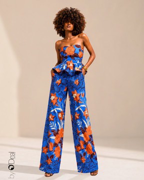 Ensemble pantalon large et son top bustier