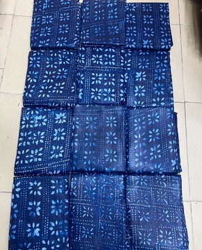 African Adire Eleko/ Indigo/ Adire Alarodudu Fabric