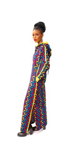 Robe longue Ankara multicolore avec capuche, Ankara Bubu, caftan imprimé africain, caftan Ankara