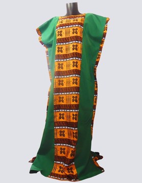 Robe boubou caftan Tunique bogolan verte