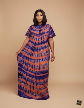 Caftan maxi en batik